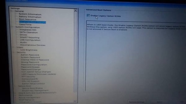 secure boot is not allowed if legacy option roms are enabled