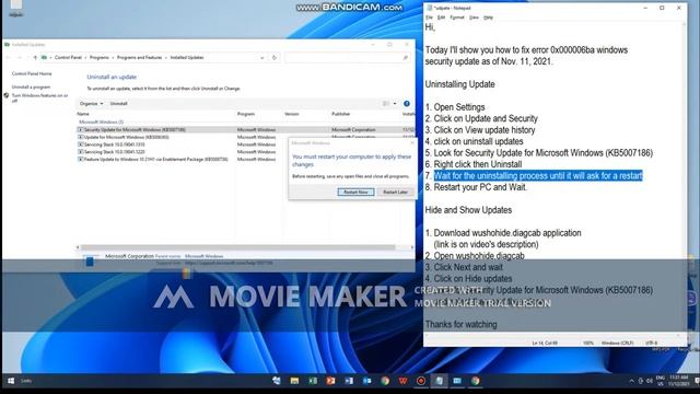Fix for 0x000006ba error on Security Update for Microsoft Windows (KB5007186) November 11, 2021. смотреть онлайн