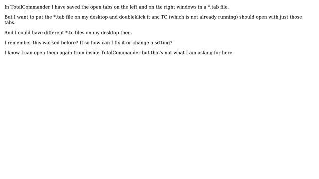 How to open Total Commander with specific group of tabs open? смотреть онлайн