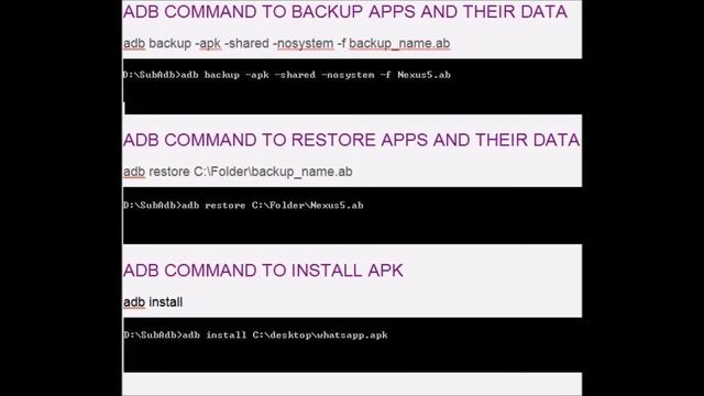 COMPLETE LIST of ADB Commands - Youtube Video + PDF download смотреть онлайн