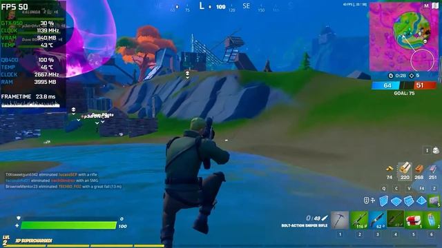 Fortnite | Core 2 Quad Q8400 / 4GB RAM смотреть онлайн