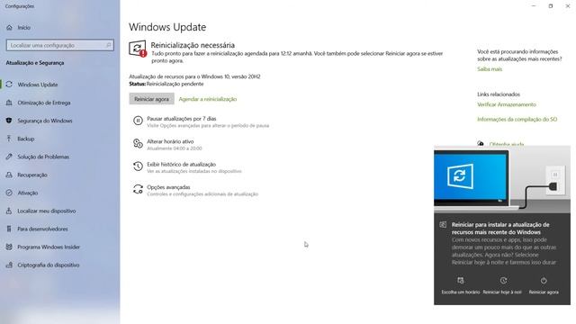 Novo Windows 10 20H2 - Atualização pelo Windows Update. смотреть онлайн