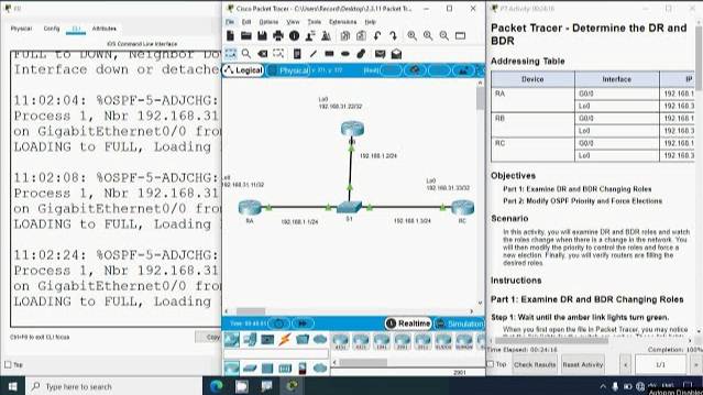 2.3.11 Packet Tracer - Determine the DR and BDR смотреть онлайн