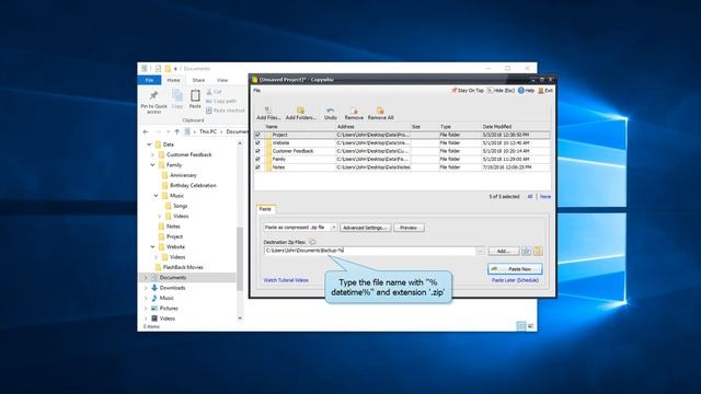 Windows: Automatically copy and compress files into a new .zip file each time using Copywhiz смотреть онлайн