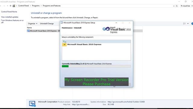 How to uninstall Microsoft Visual Basic 2010 Express from windows 10 смотреть онлайн