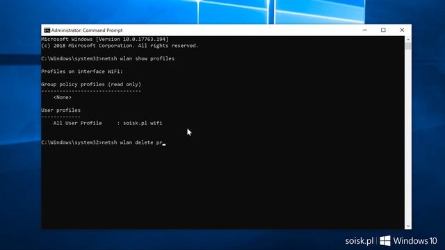 Windows 10: How to delete wireless network profiles using command line. (video in 4k quality) смотреть онлайн