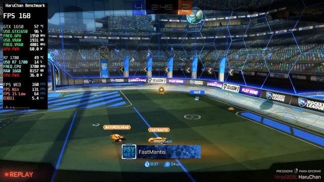 Rocket League - GTX 1650 4GB - Ryzen 7 1700 - 1080p - benchmark смотреть онлайн
