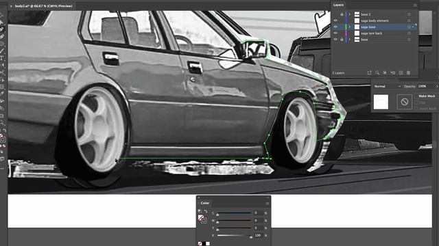 Creating Initial-D style comic (Proton Saga street racing Kanjo!) with Adobe Photoshop & Illustrato смотреть онлайн