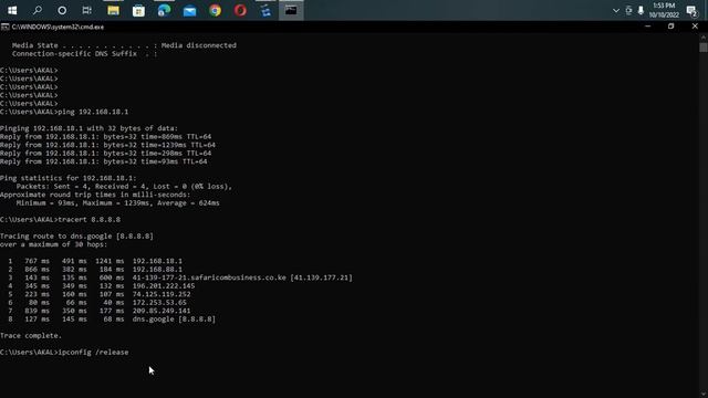 HOW TO TRACE ROUTE IN WINDOWS 10 CMD | GOOGLE DNS SERVER(8.8.8.8) смотреть онлайн