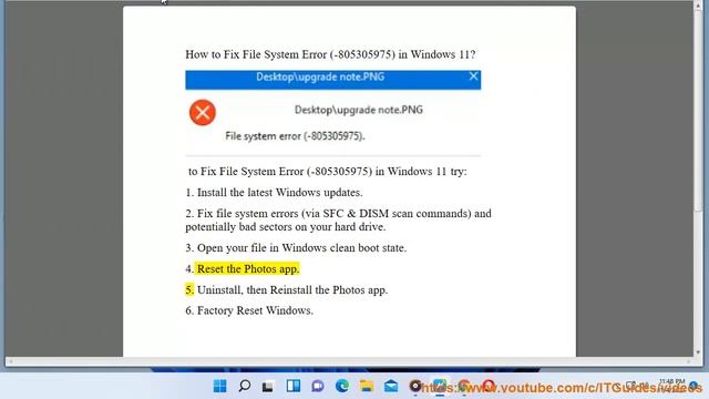 Fix File System Error (-805305975) in Windows 11/10 смотреть онлайн