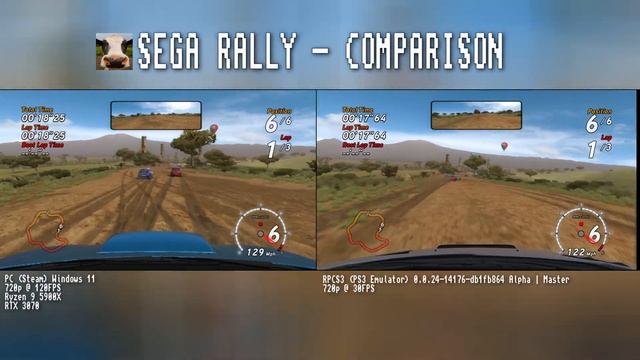 Simultaneous Sega Rally Revo PC and PS3 Gameplay Comparison (using Windows Steam PC and RPCS3)(4K) смотреть онлайн