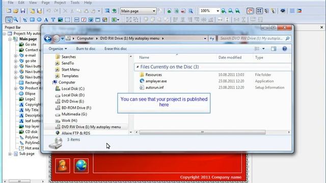 Autoplay Menu Designer - publish a project to the CD/DVD/USB смотреть онлайн