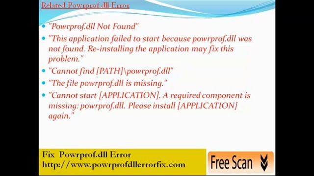 Powrprof.dll error смотреть онлайн