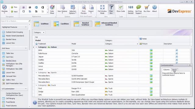 DevExpress WinForms Grid Columns: Banded Views' Layout Basics смотреть онлайн