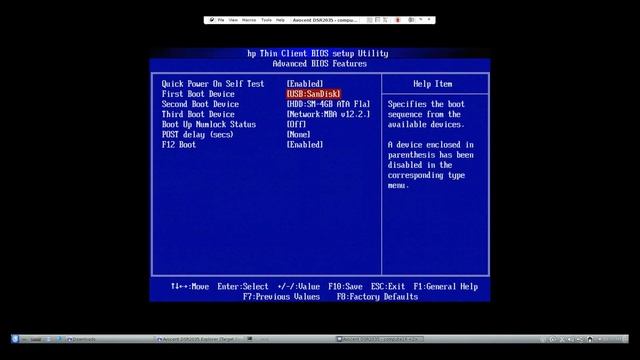 HP t5740e thin-client BIOS смотреть онлайн