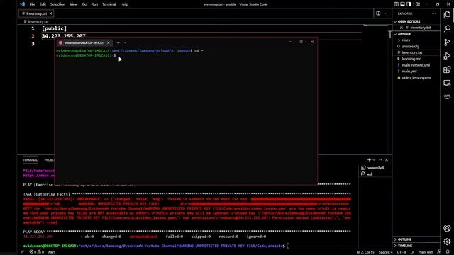 [SOLVED] WARNING Unprotected Private RSA Pem Key File Ansible EC2 Windows Ubuntu Debian смотреть онлайн