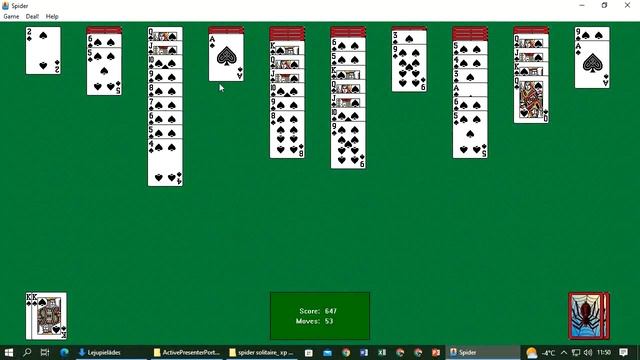 Spider Solitaire (2001) for Windows XP Offline (played on school Windows 10 PC) смотреть онлайн