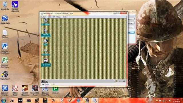 Windows 95A on Virtual PC 2007 смотреть онлайн