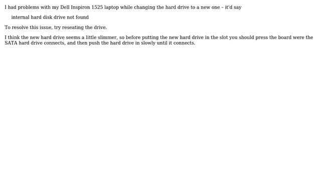 Dell Inspiron 1525 - Internal hard disk drive not found (4 Solutions!!) смотреть онлайн