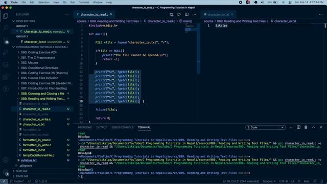 Reading & Writing Text Files (Formatted, Character & Line IO) | C Programming Tutorial in Nepali #8 смотреть онлайн