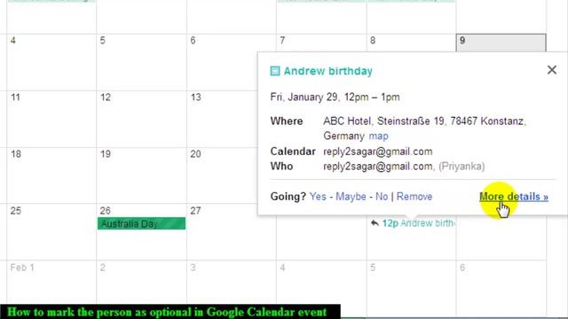 How to mark the person as optional in Google Calendar event смотреть онлайн