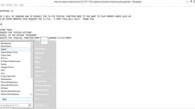 How to stop windows 8 or 8.1 F1 - F12 special function mode to play games смотреть онлайн