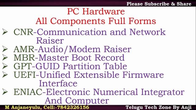 PC Hardware Components Full Forms In Telugu || PC Motherboard Components Full Forms In Telugu смотреть онлайн