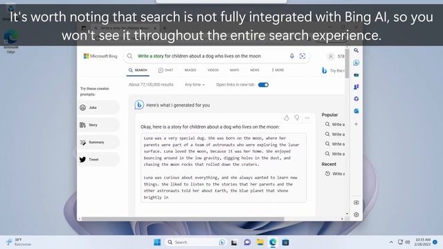 Windows 11 (Moment 2, KB5022913) - new taskbar search with "Bing AI" and customization смотреть онлайн