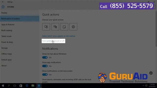 How to Hide & Show Action Centre Icon on Windows® 10 Taskbar - GuruAid смотреть онлайн