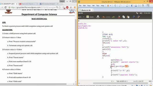 wait() system call in urdu tutorial смотреть онлайн