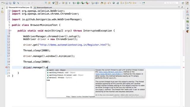 Minimize The Browser In Selenium WebDriver | Manage Browser Window | Selenium Interview Questions смотреть онлайн