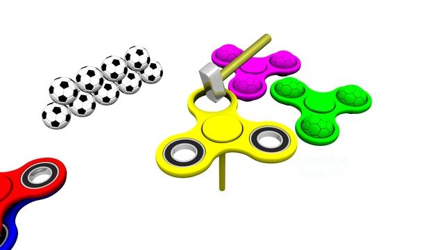 Learn Сolors With 3D Fidget Spinner and Soccer Balls. Twist Spinners for Children Toddler. 0 to 3. смотреть онлайн