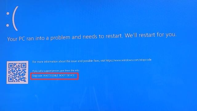 fix inaccessible boot device in windows by changing SATA operation смотреть онлайн