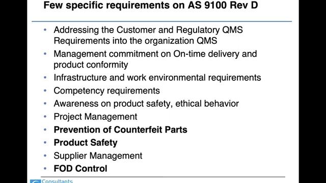 Introduction to Quality Systems for Aerospace and Defence - AS 9100 Series and NADCAP - Part 3 смотреть онлайн