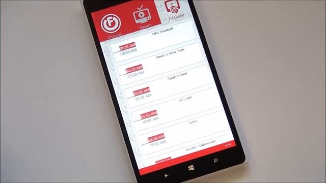 FilmOn TV Windows Phone App prevew смотреть онлайн