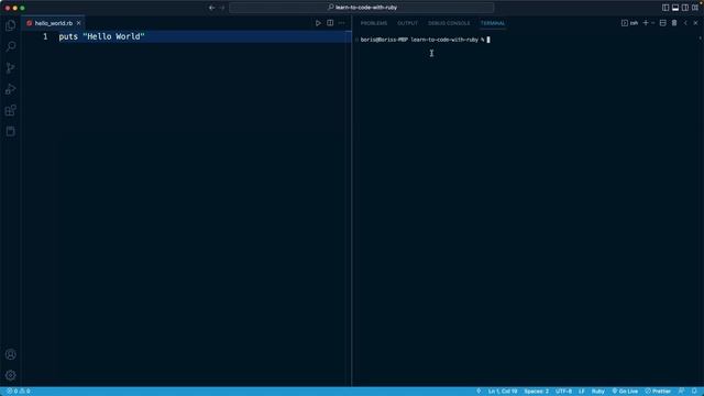Learn to Code with Ruby V2 - 01 - Introduction & Installation - 18 - Run Ruby File with Terminal смотреть онлайн