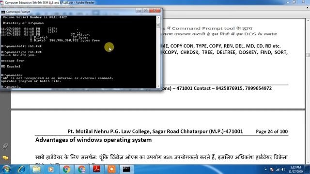 MS DOS External Commands with example live demo| Hindi tutorials - By Manish Kaushal | MKTC смотреть онлайн