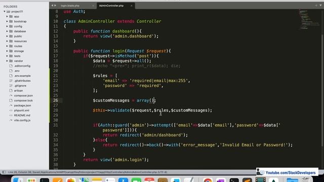 Laravel 11 Tutorial #9 | eCommerce with MongoDB: Validate Admin Login Form | Laravel Validator Clas смотреть онлайн