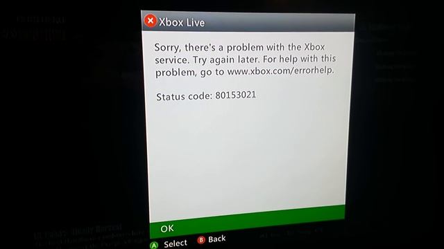 Xbox 360 status code 80153021 смотреть онлайн