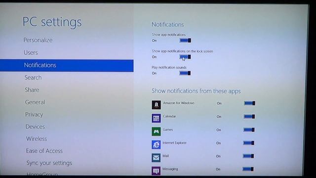 Windows 8 - Turn on and off Notifications смотреть онлайн