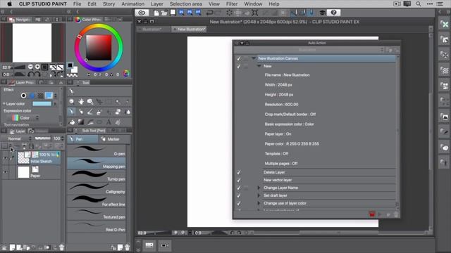 Clip Studio Paint Tutorial: Auto Actions (Creating A New Canvas) смотреть онлайн
