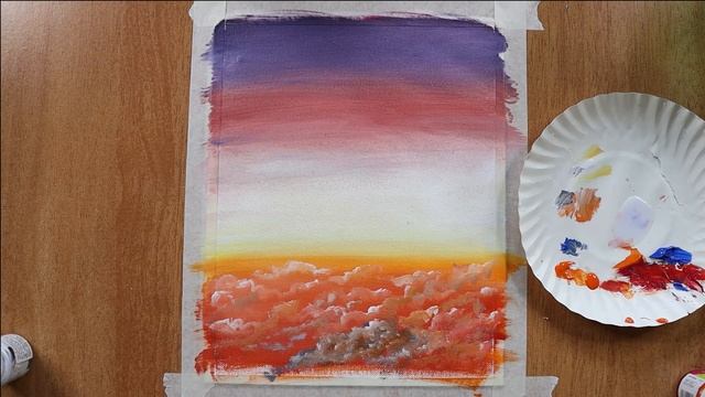Airplane windows scenery panting / Acrylic Painting on canvas step by step / easy acrylic painting смотреть онлайн