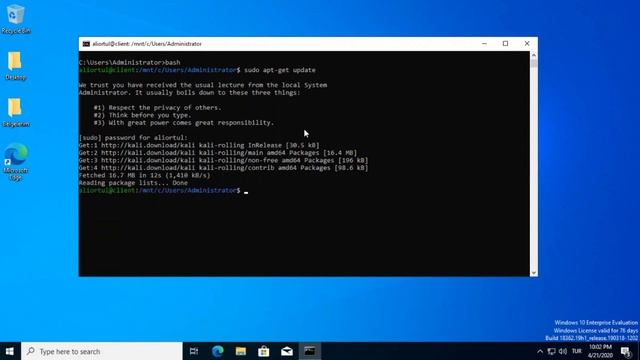 Windows 10 üzerinde Sanal Makineye gerek duymadan Kali Linux kurulumu смотреть онлайн