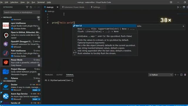 Power Mode Extension - Visual Studio Code смотреть онлайн