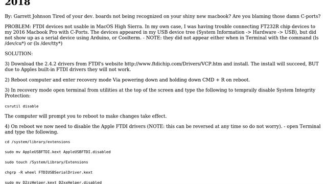 How to release/reset serial port FTDI devices - Mac OSX? (4 Solutions!!) смотреть онлайн