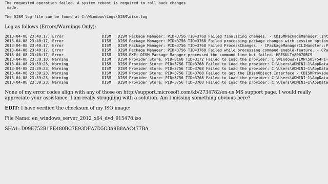 Failure to install NetFX3 on Windows Server 2012: Error 3017 -- Am I missing something here? смотреть онлайн