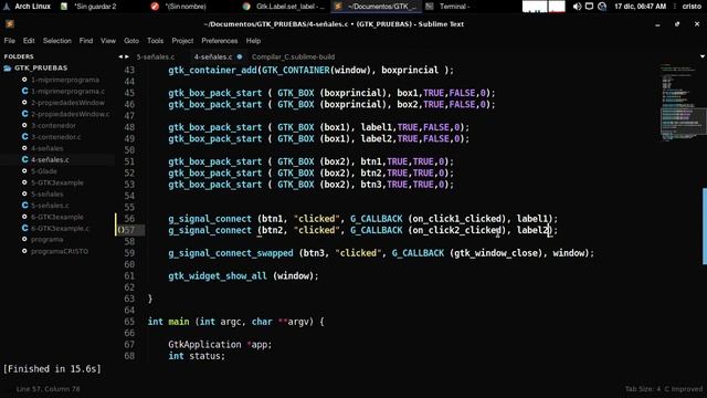 Curso de GTK en C - Señales смотреть онлайн
