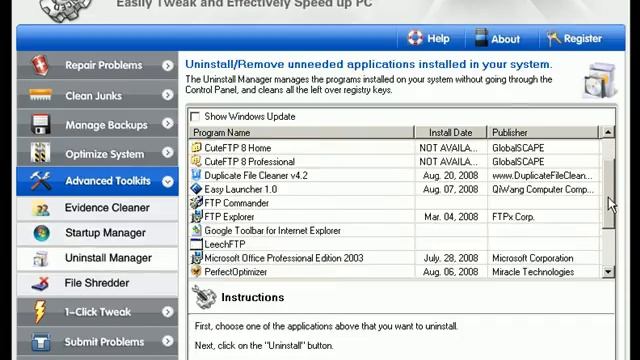 Advanced Toolkits in Advanced PC Tweaker смотреть онлайн