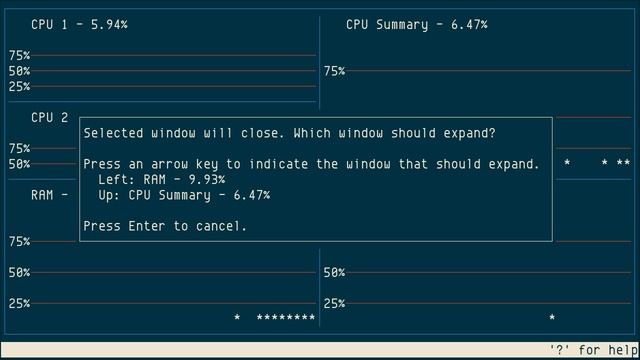 ttysys, ncurses CPU/Mem/Swap graph monitor смотреть онлайн