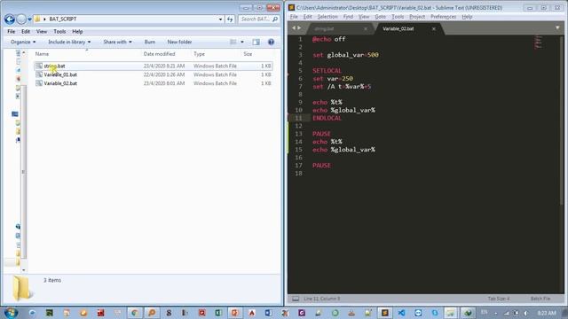 [Windows Command Line | Batch Script]_010_Batch Script - Variable (02) смотреть онлайн